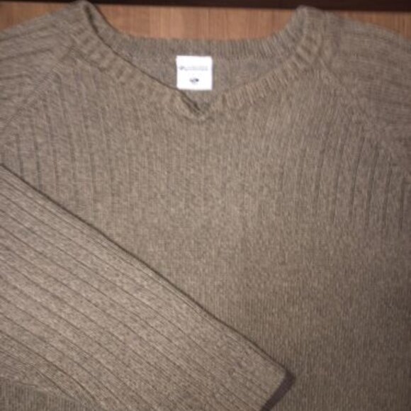Columbia Sweater Men's XL Pullover Cable Knit Brown Green Warm Fall Winter - Picture 1 of 12